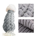 Luxury Knitted Pet Sweater with Fur Collar – Warm Winter Dog Outfit for Small Pets